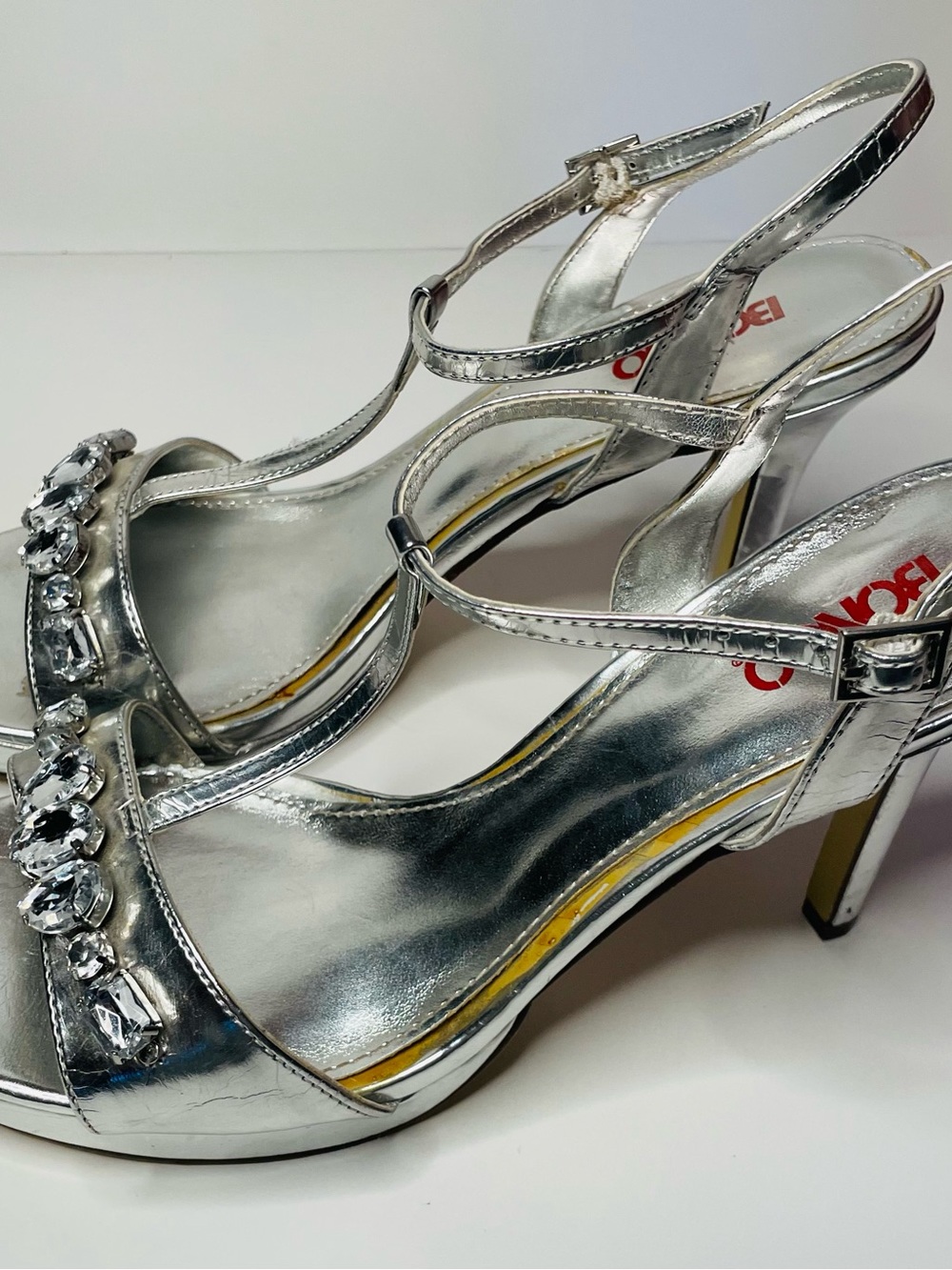Vintage Bongo Silver Jeweled Slingback Heels